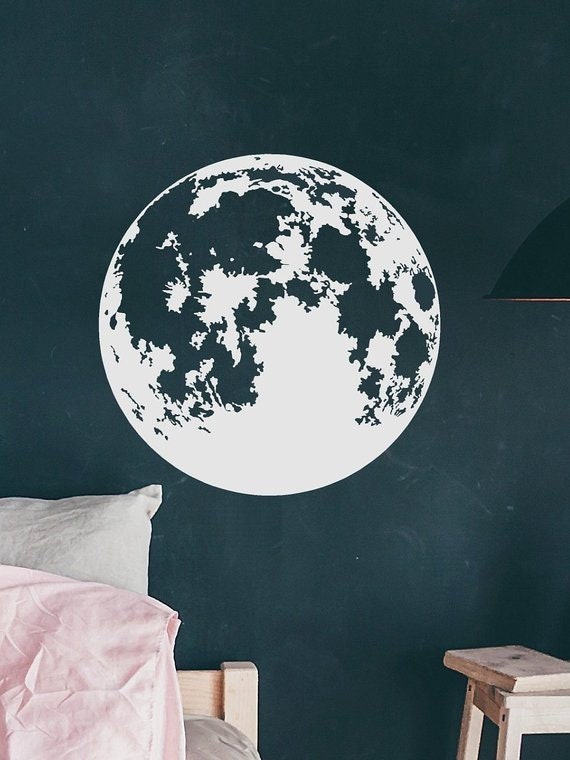 Large Moon Wall Decal, Moon Stickers, Bohemian Decor, Celestial