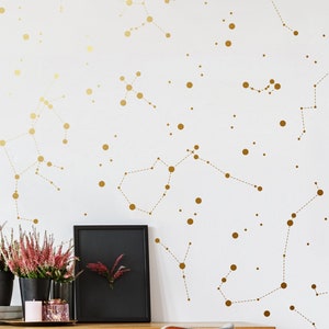 Gold Konstellation Aufkleber, himmlische Dekoration, Gold Sternkonstellationen, Konstellation Vinyl Aufkleber, Sternenkarte, Sternzeichen, Orion, Waage Aufkleber