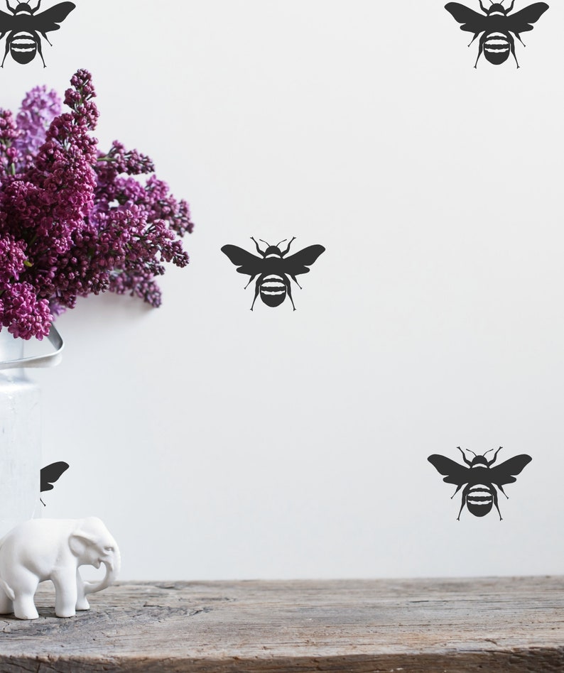 Bee Wall Decals, Honey Bee Decor, Bumble Bee Decor, Bee Stickers, Gold Honey Bee Decals, Honeycomb Decor, Nursery Decor, Beehive Decor, Bees image 3