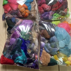 6oz Fiber Grab Bag - Assorted Hand-dyed Rovings and Fiber for Spinning and Blending Fun!