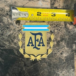 Argentina retro fotbollslogotyp med värmepress | 2,5 tums silikonöverföring för kepsar, kläder