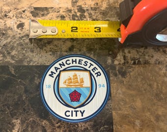 Parche termoadhesivo con el logo del Manchester City / Transferencia de silicona para gorras y ropa (7 cm)