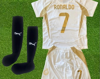 Ronaldo #7 Al Nassr Kids Football Kit – Jersey, Shorts, Socks Set
