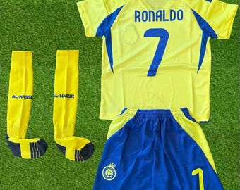 Completo da calcio per bambini Ronaldo #7 Al Nassr – Maglia, pantaloncini e calzini