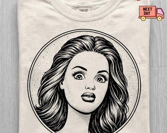 Comfort Color Funny Retro Doll Graphic Tee, Sassy Doll Meme Print, Sarcastic Tee, Afro Girl Shirt, Hilarious Graphic Top