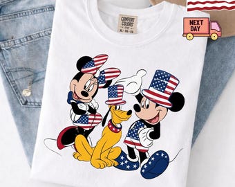Mickey and Minnie 4th July 2026 Shirt, Disney Independence Day Tee, Disneyland Family, Walt Disney World T-shirt