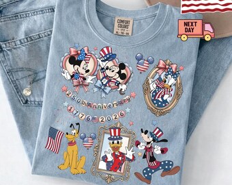 Mickey and Friends 4th July 2026 Shirt, Disney Independence Day Tee, Disneyland Family, Walt Disney World T-shirt