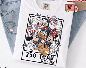 Mickey and  Daisy 4th July 2026 Shirt, Disney Independence Day Tee, Disneyland Family, Walt Disney World T-shirt