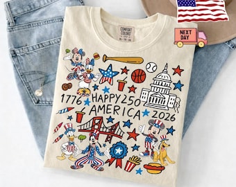 Mickey and  Daisy 4th July 2026 Shirt, Disney Independence Day Tee, Disneyland Family, Walt Disney World T-shirt