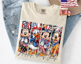 Mickey and  Daisy 4th July 2026 Shirt, Disney Independence Day Tee, Disneyland Family, Walt Disney World T-shirt