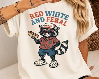 USA Celebration Shirt, Funny Patriotic Raccoon Comfort Colors® Tee