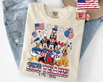 Mickey and Friends 4th July 2026 Shirt, Disney Independence Day Tee, Disneyland Family, Walt Disney World T-shirt