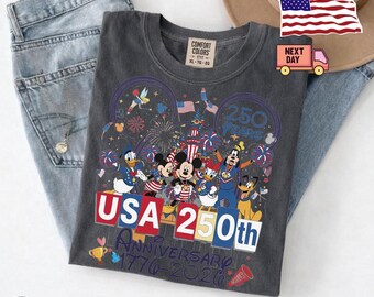 Mickey and Friends 4th July 2026 Shirt, Disney Independence Day Tee, Disneyland Family, Walt Disney World T-shirt