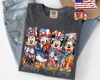 Mickey and  Daisy 4th July 2026 Shirt, Disney Independence Day Tee, Disneyland Family, Walt Disney World T-shirt