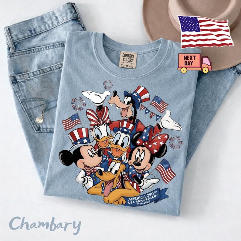 Mickey and Friends 4th July 2026 Shirt, Disney Independence Day Tee, Disneyland Family, Walt Disney World T-shirt image 3