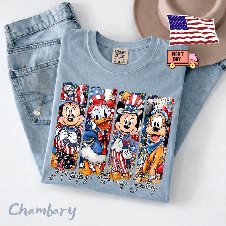 Mickey and Daisy 4th July 2026 Shirt, Disney Independence Day Tee, Disneyland Family, Walt Disney World T-shirt image 4