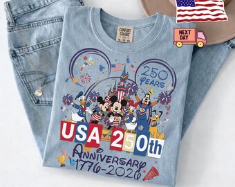Mickey and Friends 4th July 2026 Shirt, Disney Independence Day Tee, Disneyland Family, Walt Disney World T-shirt