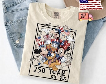 Mickey and  Daisy 4th July 2026 Shirt, Disney Independence Day Tee, Disneyland Family, Walt Disney World T-shirt