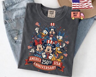 Mickey and Friends 4th July 2026 Shirt, Disney Independence Day Tee, Disneyland Family, Walt Disney World T-shirt