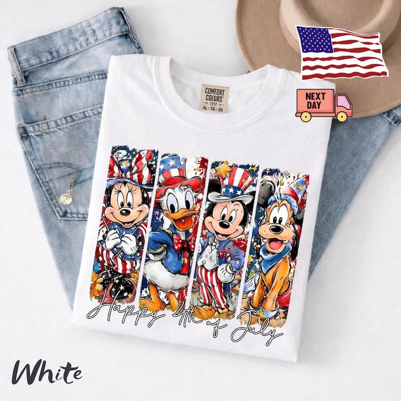 Mickey and Daisy 4th July 2026 Shirt, Disney Independence Day Tee, Disneyland Family, Walt Disney World T-shirt image 2