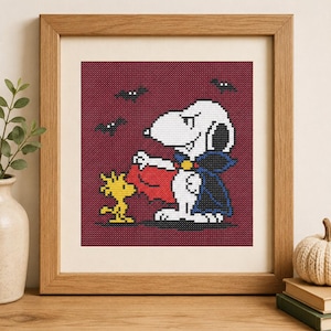 Halloween Snoopy Cross Stitch Pattern for Beginners. Snoopy Cross Stitch Pattern. Easy Cross Stitch Pattern. PDF Pattern Small