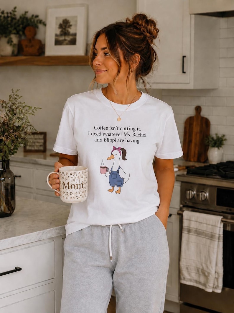 Ms Rachel and Blippi Mashup T-Shirt | Funny Kids TV Character Tee image 1