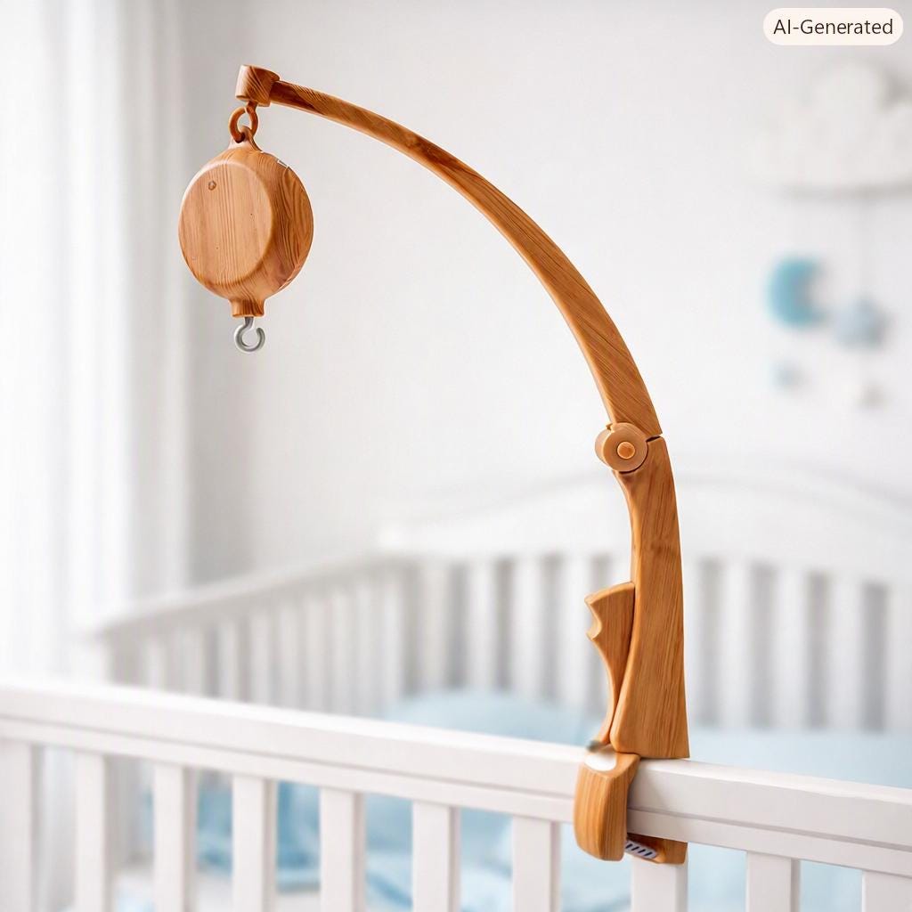Wooden Baby Mobile Hanger Natural Montessori Crib Music Box Newborn Nursery Decor Eco-Friendly