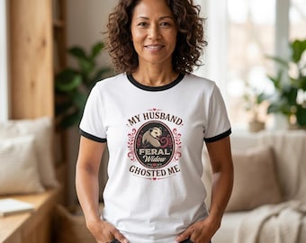 My Husband Ghosted Me Feral Widow T-Shirt | Possom Graphic