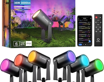 30% SALE Lumary Smart Landschaft Lights Pro 6er Pack Farbwechsel Scheinwerfer 20 Meter