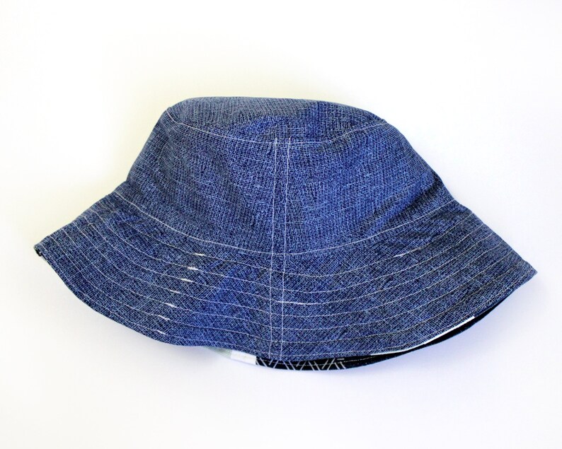 Upcycled Jeans Patchwork Bucket Hat Handmade Unique Blue | Etsy