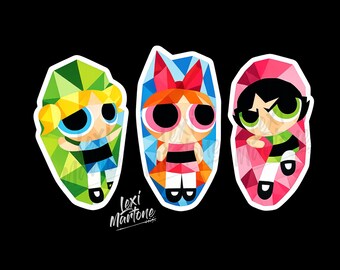 Powerpuff Girls Mosaic Sticker