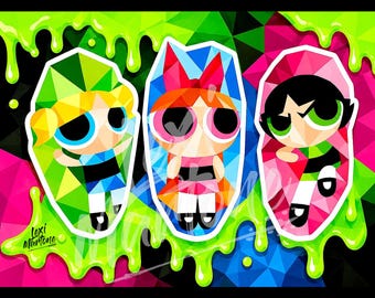 Powerpuff Girls Mosaic ACEO Art Print