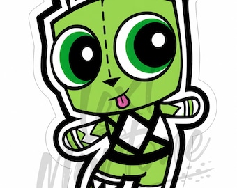 Invader Zim Gir Powerpuff Ranger Sticker