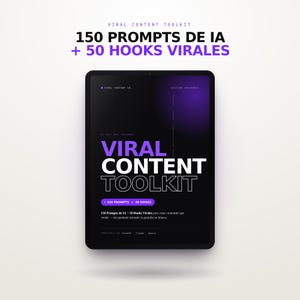 150 AI Prompts + 50 Viral Hooks | Content Creator Toolkit | ChatGPT Prompts | Social Media Content Pack Instagram Growth | Digital Download