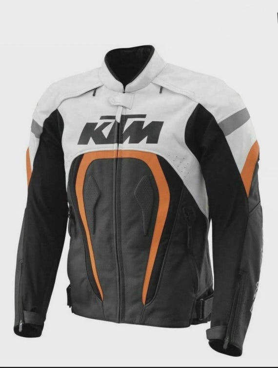 KTM Men's Leather Motorcycle Motorbike Racing Biker Touring Jacket