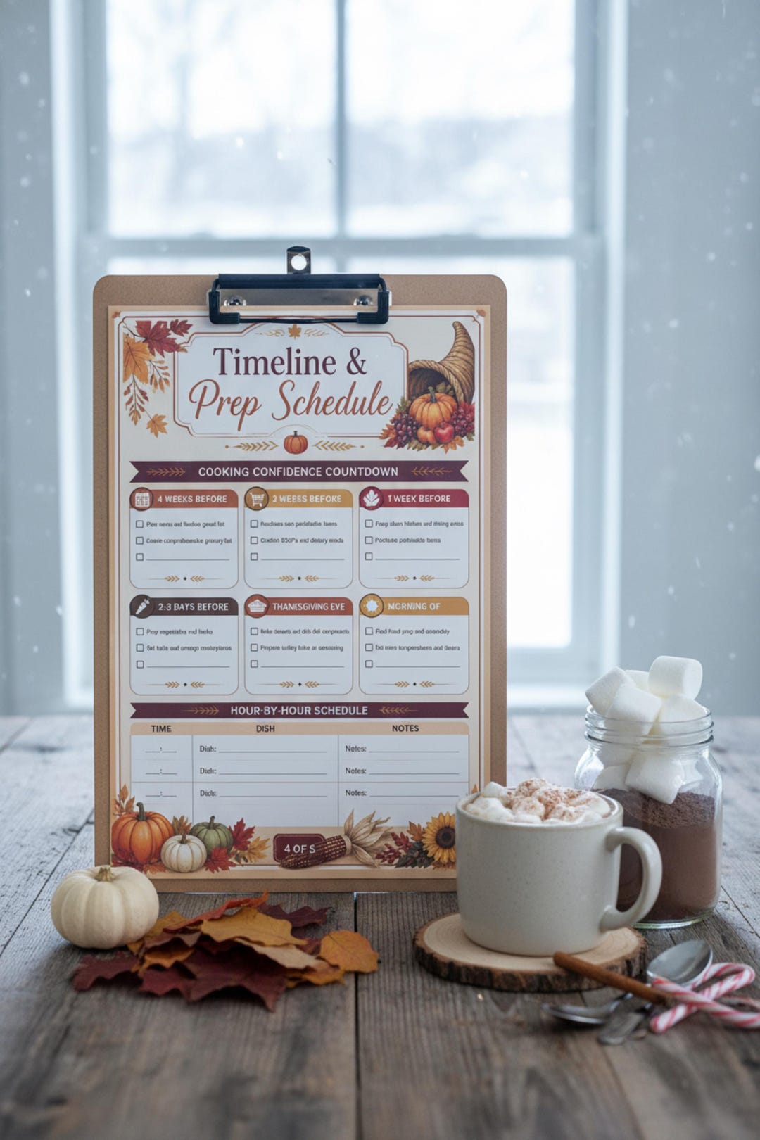 Thanksgiving Dinner Menu and Grocery List Planner, Holiday Meal