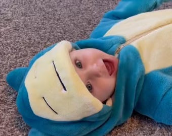 Little Blue Snorlax Jumpsuit – Infant Crawling Suit for Toddlers | Soft Cross-Border Kids Costume Onesie