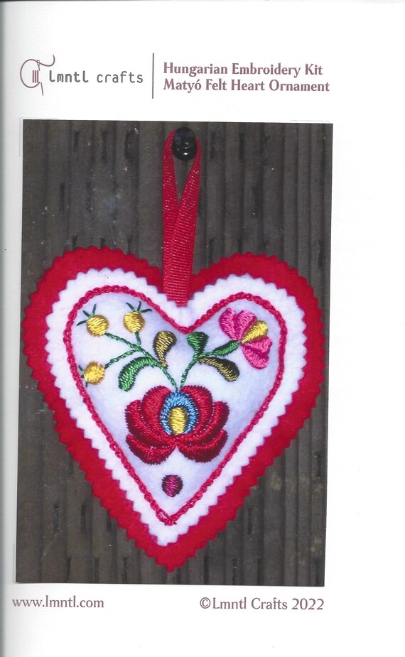 Lernen Sie Ungarisch Stickerei DIY Handarbeitsset: Matyo Filz Herz 