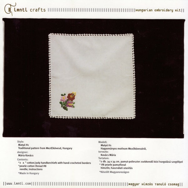 Handkerchief Embroidery Kit Etsy