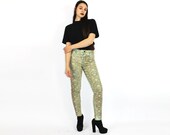 Snakeskin Pants Guess Jeans Skinny Jeans Guess Green Pants Stretch JLo Jeans Vintage Skinny Leg Zip Fly 28 Waist Millennial