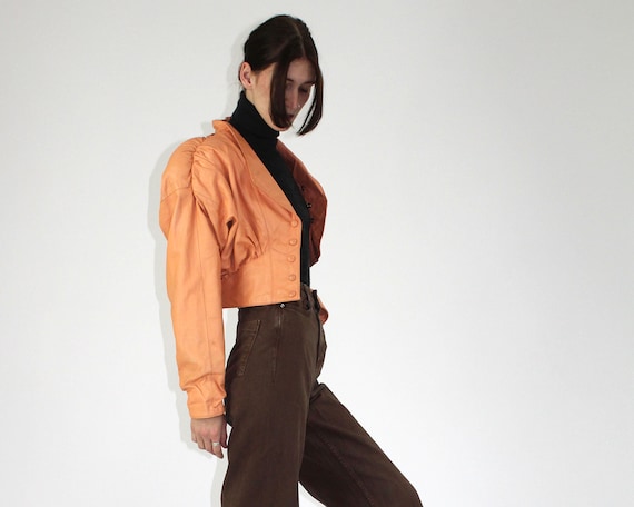 Biker Leather Jacket // Peach LEATHER Jacket / Chi