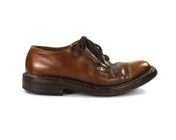 Size 7 // Mens Cap Toe Oxford Shoe // Brown Oxford
