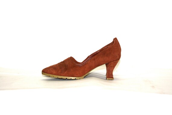 burnt orange shoes heel