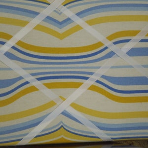 16x20 French Memo Board Yellow and Blue Wonky Stripe Unframed image 2