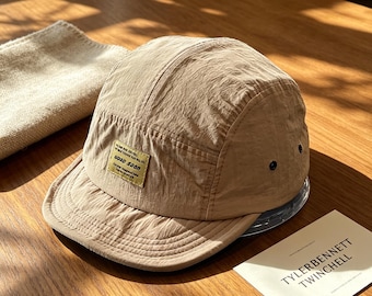 Quick Dry Short Brim Baseball Cap, Japanese Streetwear 5 Panel Hat, Packable Soft Brim-Hiking-Cap