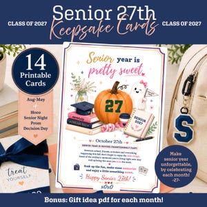 Senior 2027 | Class of 2027 Senior Keepsake | Monthly 27th Letters | Senior Mom Gift | High School Senior Graduation Gift | Instant Download