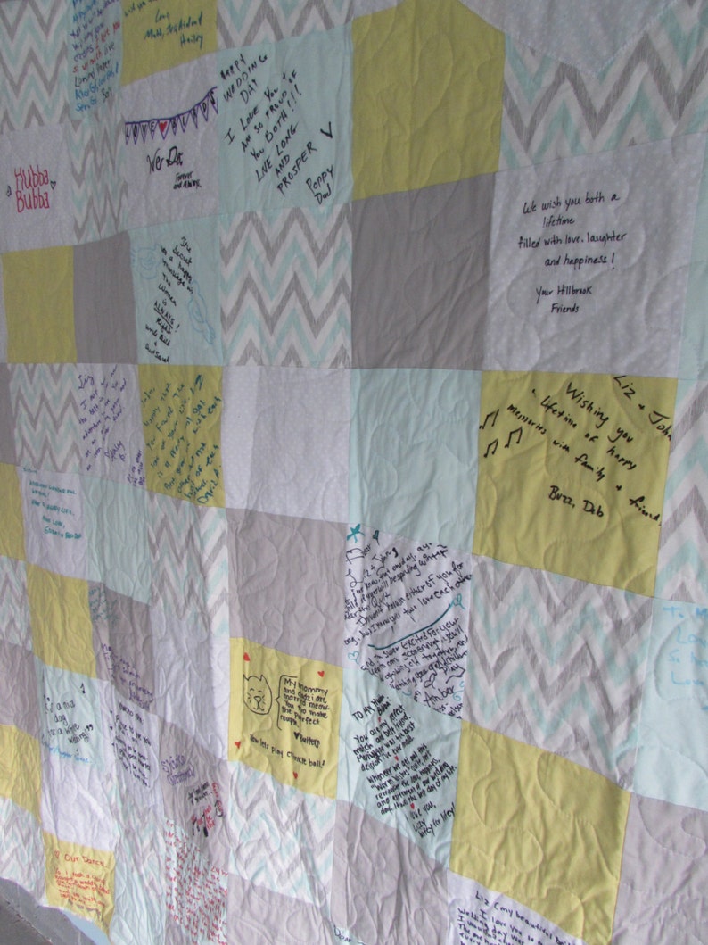 Signature Wedding Quilt Yellow & Mint Etsy
