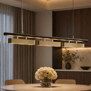 Post-modern inspired linear light fixture for kitchen island, Modern Architectural Statement Light, art deco lighting