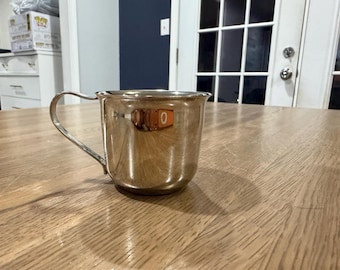 Vintage International Silver Co Baby Cup - Silver Plated, Unengraved, Pristine Condition with Original Label - Mid Century Christening Gift