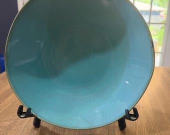 Set van 4 Maioliche Jessica-turkoois 9" pastakommen | Gemaakt in Italië | MLJ17-patroon stopgezet | 1 perfect, 3 met kleine randschilfers